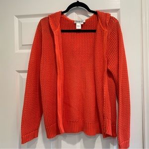 Coldwater Creek Crochet Knit Hoodie Jacket